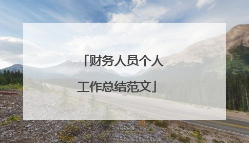 财务人员个人工作总结范文