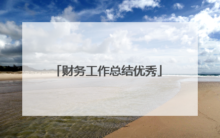 财务工作总结优秀