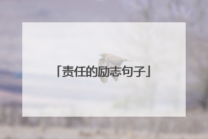 责任的励志句子