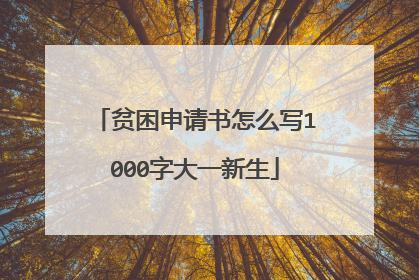 贫困申请书怎么写1000字大一新生