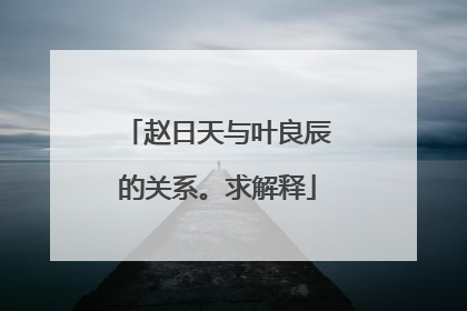 赵日天与叶良辰的关系。求解释