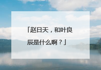 赵日天,和叶良辰是什么啊?