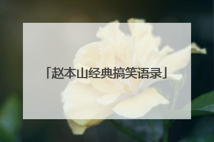 赵本山经典搞笑语录