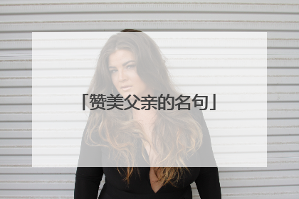 赞美父亲的名句