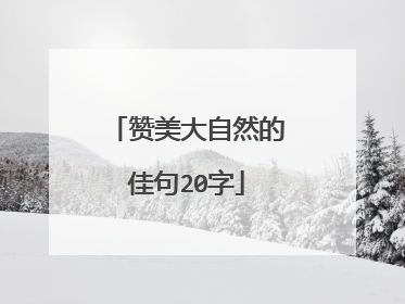 赞美大自然的佳句20字