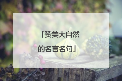 赞美大自然的名言名句
