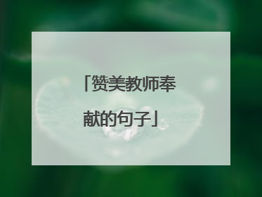 赞美教师奉献的句子