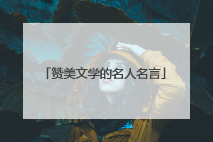 赞美文学的名人名言