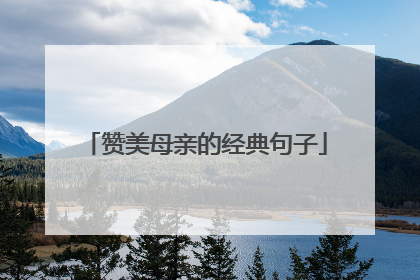 赞美母亲的经典句子