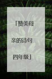 赞美母亲的诗句四年级