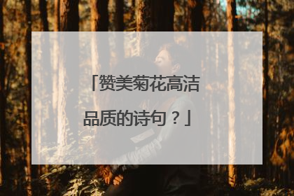 赞美菊花高洁品质的诗句？