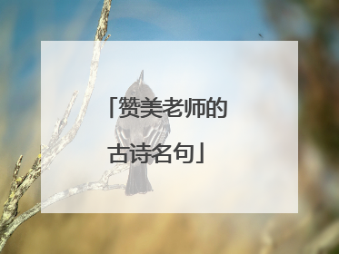 赞美老师的古诗名句