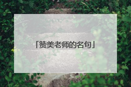 赞美老师的名句
