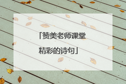 赞美老师课堂精彩的诗句