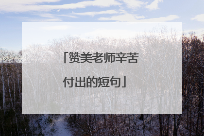 赞美老师辛苦付出的短句