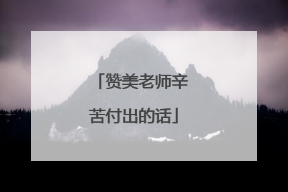 赞美老师辛苦付出的话
