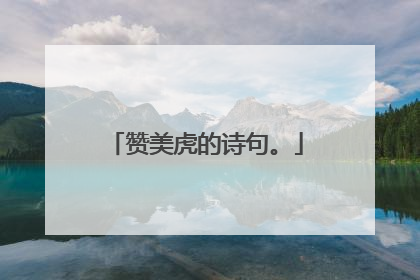 赞美虎的诗句。