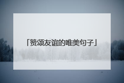 赞颂友谊的唯美句子