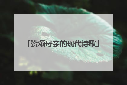 赞颂母亲的现代诗歌