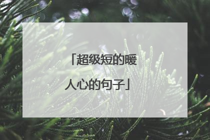 超级短的暖人心的句子