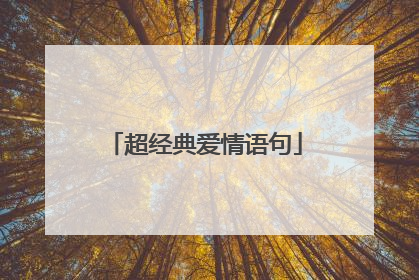 超经典爱情语句