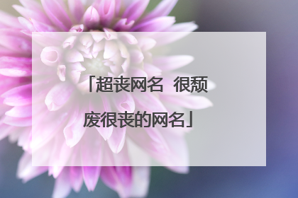 超丧网名 很颓废很丧的网名