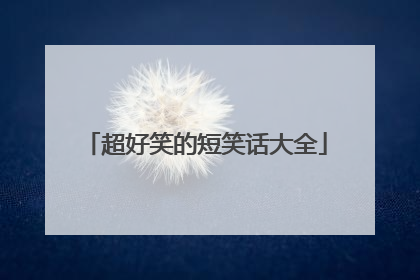 超好笑的短笑话大全