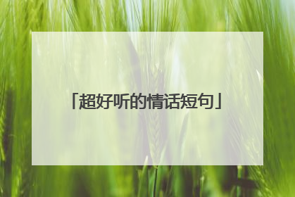 超好听的情话短句