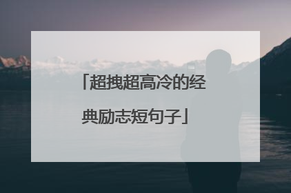 超拽超高冷的经典励志短句子
