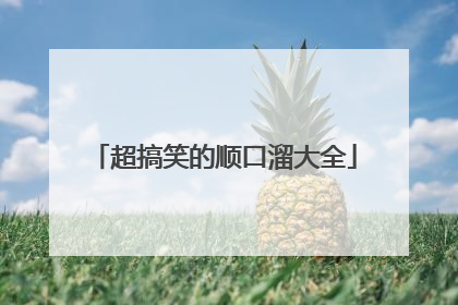 超搞笑的顺口溜大全