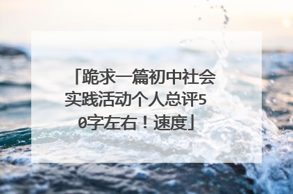 跪求一篇初中社会实践活动个人总评50字左右!速度