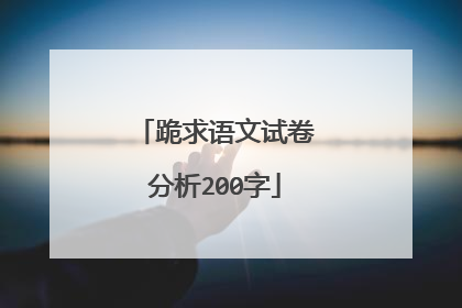 跪求语文试卷分析200字