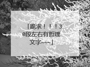 跪求!!!30段左右有哲理文字~~~
