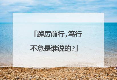 踔厉前行,笃行不怠是谁说的?