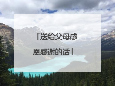 送给父母感恩感谢的话