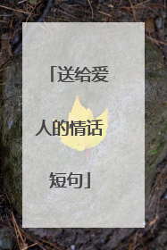 送给爱人的情话短句