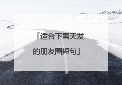 适合下雪天发的朋友圈短句