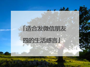 适合发微信朋友圈的生活感言