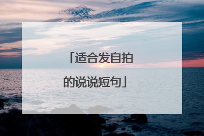适合发自拍的说说短句