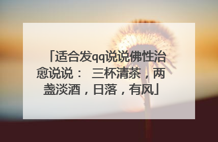 适合发qq说说佛性治愈说说： 三杯清茶，两盏淡酒，日落，有风