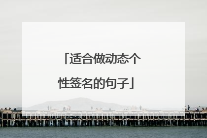 适合做动态个性签名的句子