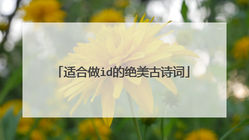 适合做id的绝美古诗词