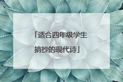 适合四年级学生摘抄的现代诗