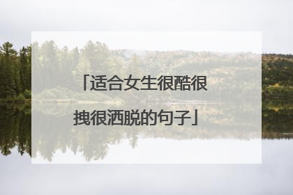 适合女生很酷很拽很洒脱的句子