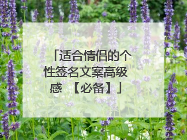 适合情侣的个性签名文案高级感 【必备】