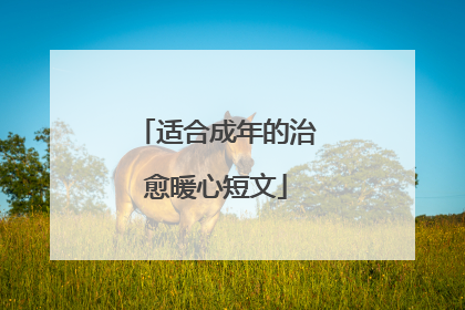 适合成年的治愈暖心短文