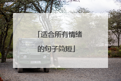 适合所有情绪的句子简短