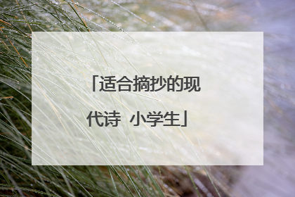 适合摘抄的现代诗 小学生