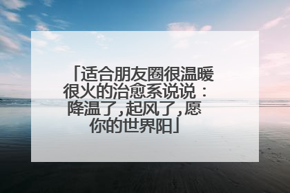适合朋友圈很温暖很火的治愈系说说:降温了,起风了,愿你的世界阳