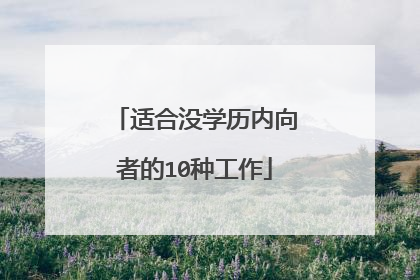 适合没学历内向者的10种工作